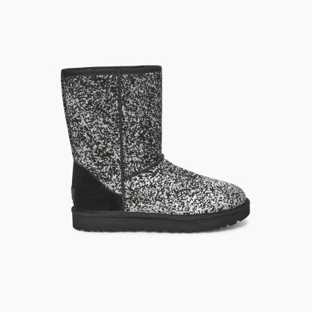 UGG Classic Short II Foil Glam Black Boots for Women (LVBX15346)